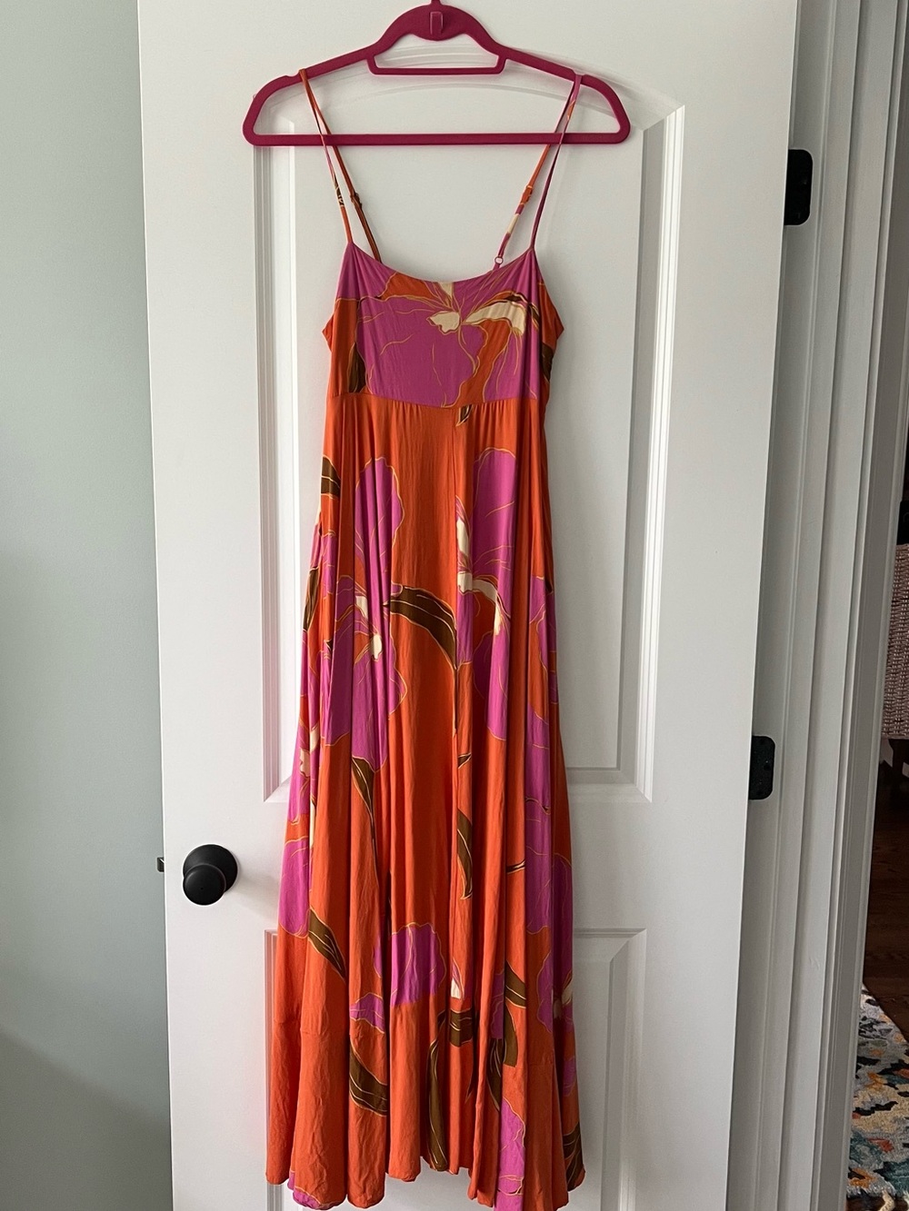Olivaceous Coral Pink Textured Maxi Dress